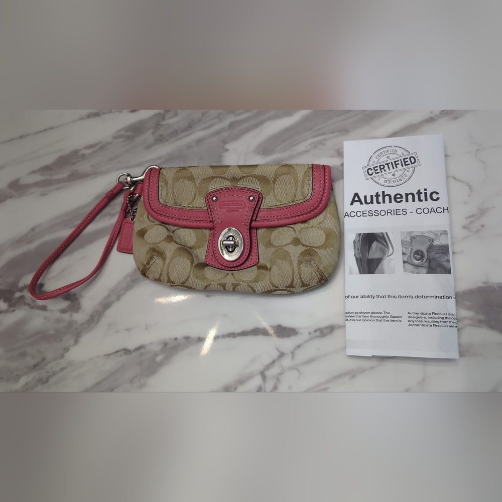 Coach Monogram Wristlet with Certificate of Authenticity
